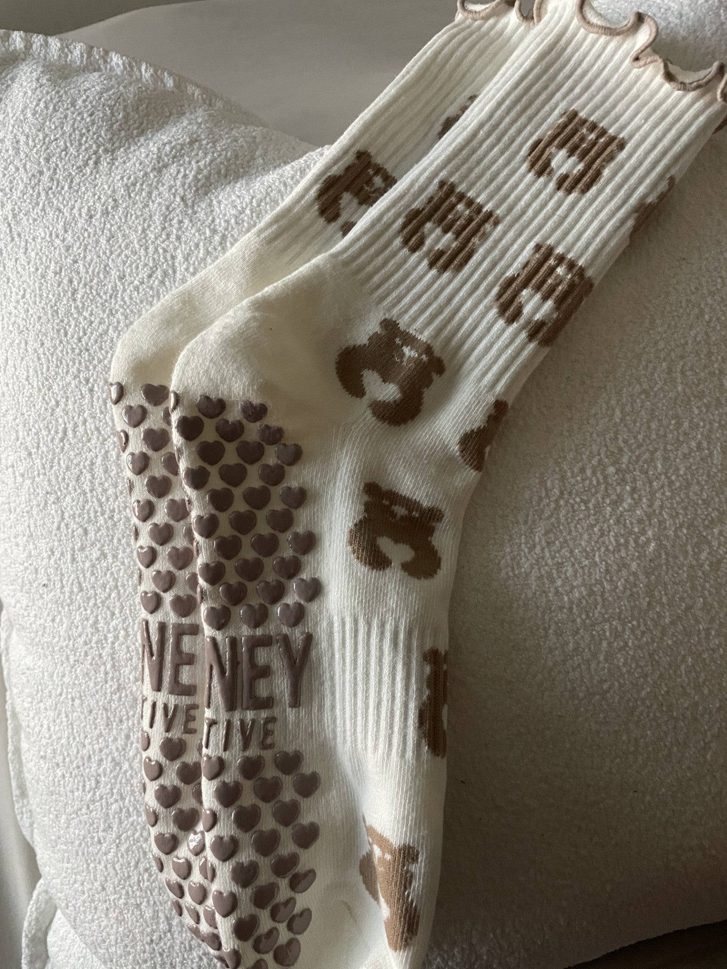 Honey Bear Grip Socks
